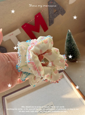 FAFA原创韩国醋酸施华洛可爱俏皮波点碎花小肠发圈