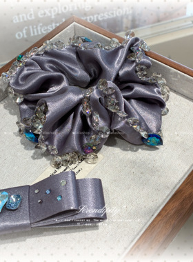 FAFA原创韩国施华洛【银河灰】个性小众大肠发圈