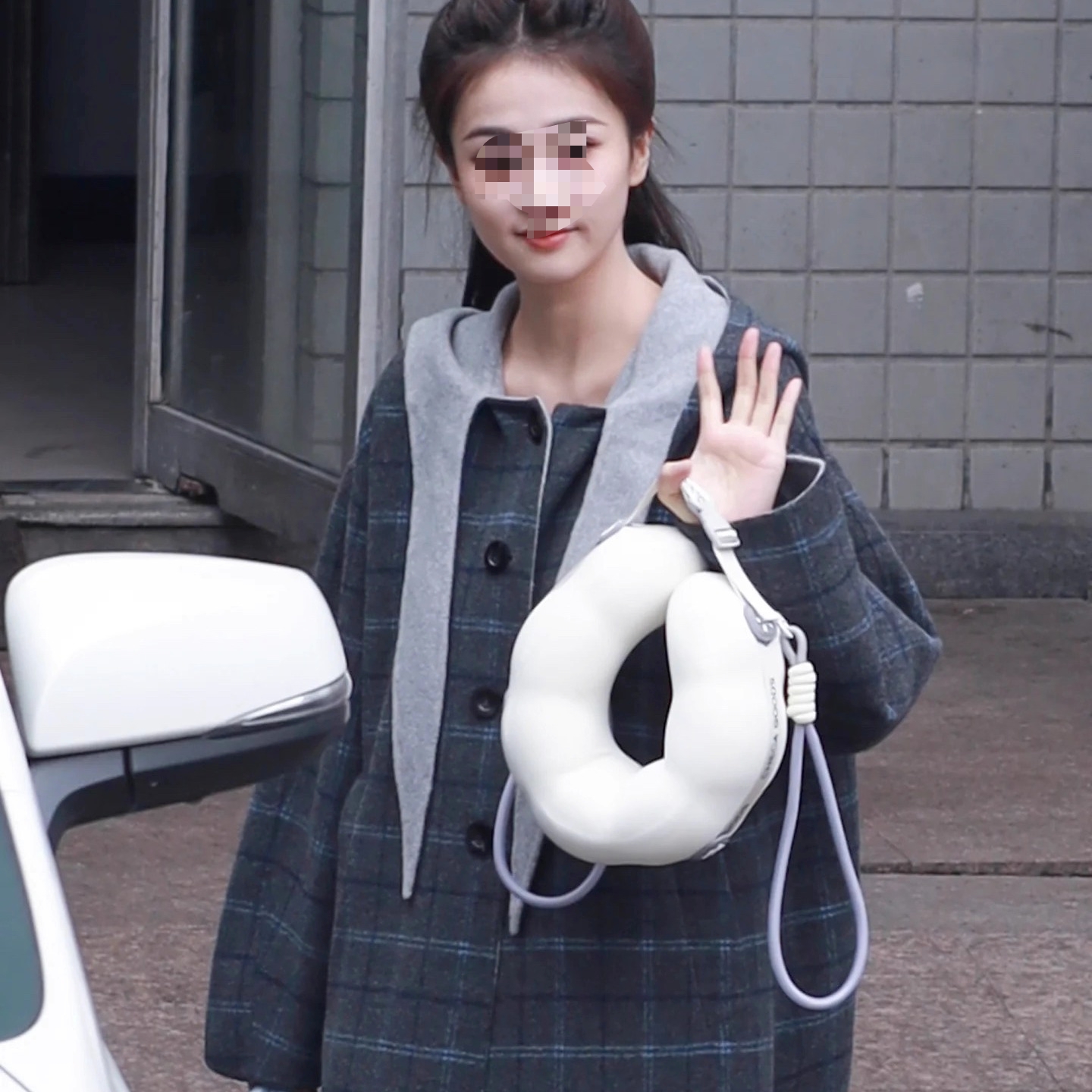 2025秋冬新款双面羊绒大衣女中长款连帽宽松羊毛呢子外套