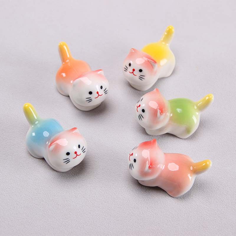 招财猫陶瓷筷子架笔架装饰摆件