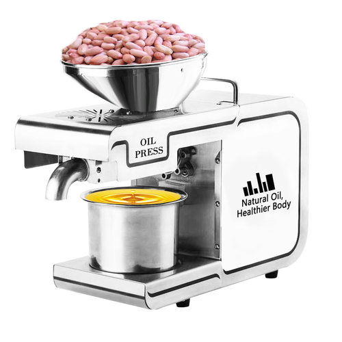 韩皇D02型榨油机不锈钢商用家用免炒全自动智能冷热榨炸油机电动