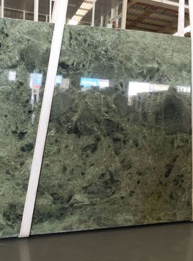 宝格绿大理石餐桌茶几 背景墙天然墨绿色奢石厨房岛台面板材