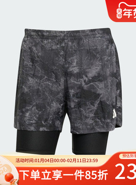 adidas阿迪达斯女装秋季OTR SD 2IN1 M 抽绳二合一跑步运动短裤