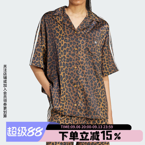 阿迪达斯三叶草女款复古短袖衬衫