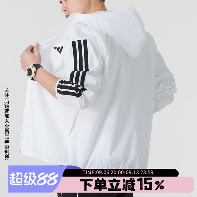 阿迪达斯男款连帽夹克外套图片