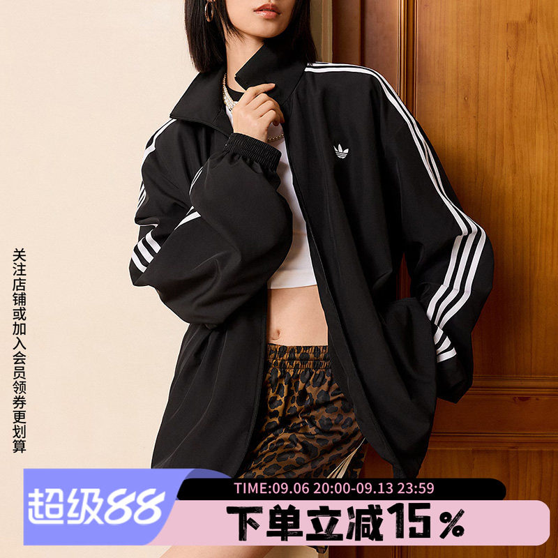 阿迪达斯三叶草女款宽松夹克外套图片