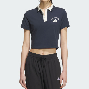 KC0076 POLO 女装 夏季 新款 阿迪达斯短袖 短款 运动休闲POLO衫