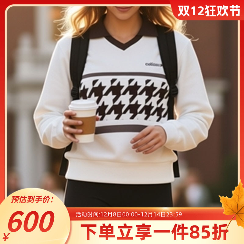 阿迪达斯三叶草女款宽松短款卫衣