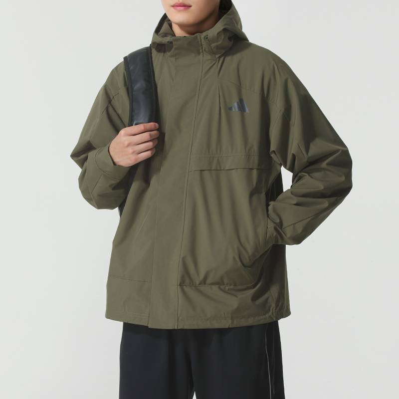 阿迪达斯男款休闲连帽夹克