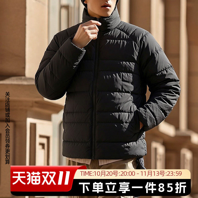 阿迪达斯男款立领棉服