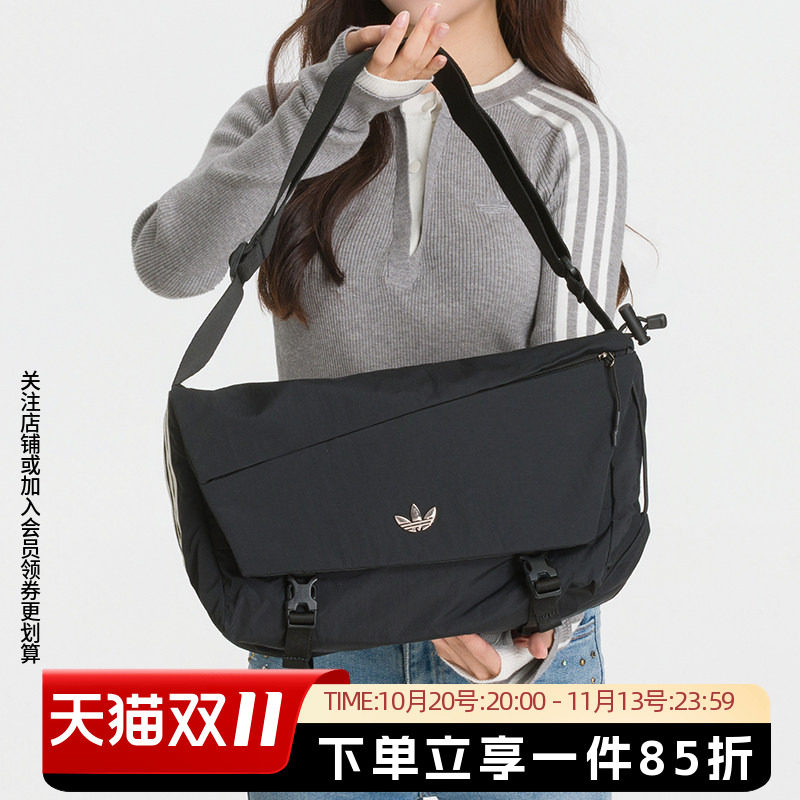 阿迪达斯三叶草男包女包2026新款大容量通勤单肩包斜挎包LI1670