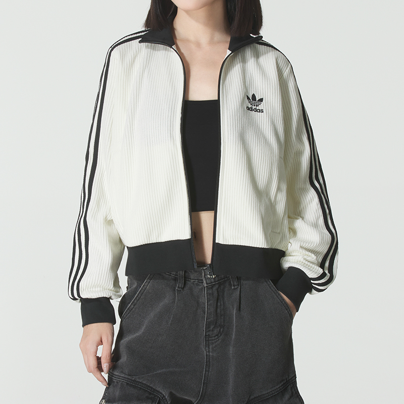 阿迪达斯三叶草女款休闲针织夹克
