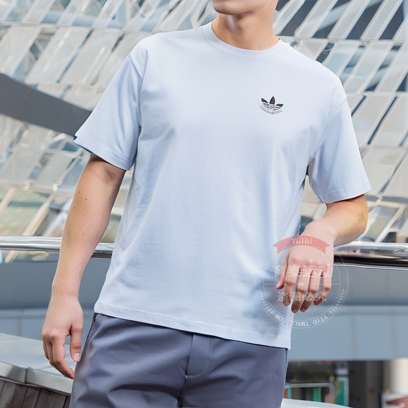 阿迪达斯三叶草男款宽松运动短袖