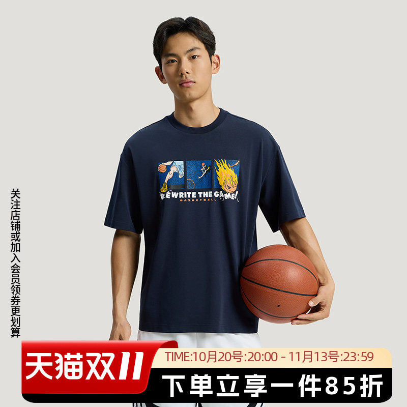 阿迪达斯男装2026夏季新款BB GFX TEE 篮球运动宽松短袖T恤KY3342