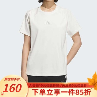 秋季 休闲圆领运动短袖 新款 TEE T恤KB7595 adidas阿迪达斯女装