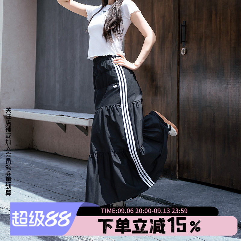 阿迪达斯三叶草女款休闲长裙图片