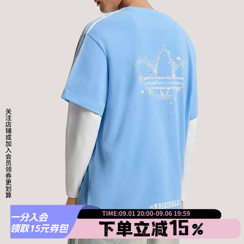 阿迪达斯情侣款宽松短袖T恤