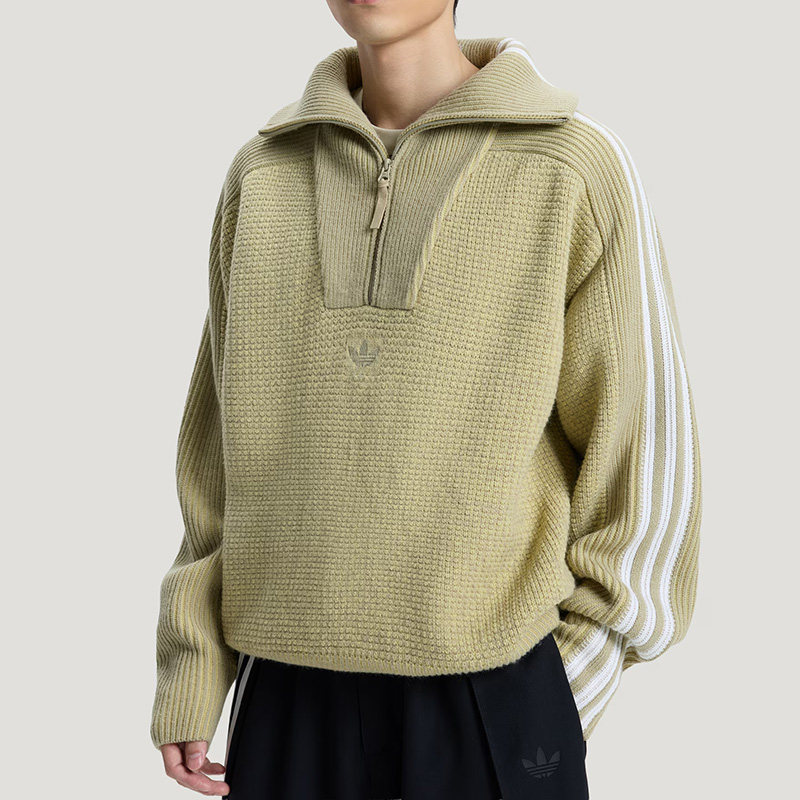 阿迪达斯三叶草男装女装春季新款半拉链高领运动宽松针织衫毛衣,运动服/休闲服装,运动卫衣/套头衫,淘宝优惠券,粉丝福利购,淘宝优惠卷