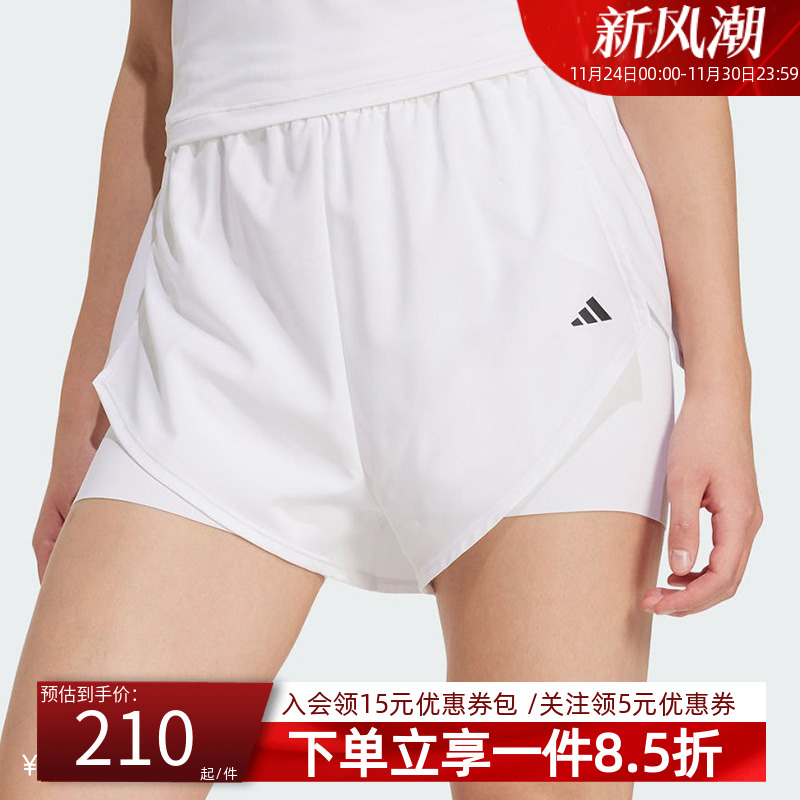 阿迪达斯女款二合一健身短裤