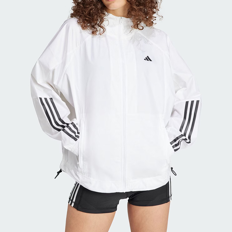Adidas阿迪达斯连帽外套女装秋季新款户外防风运动服户外休闲夹克