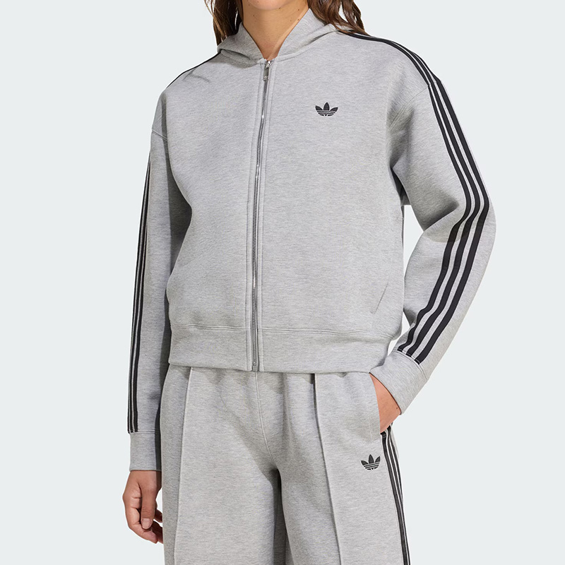 阿迪达斯三叶草女款连帽夹克外套