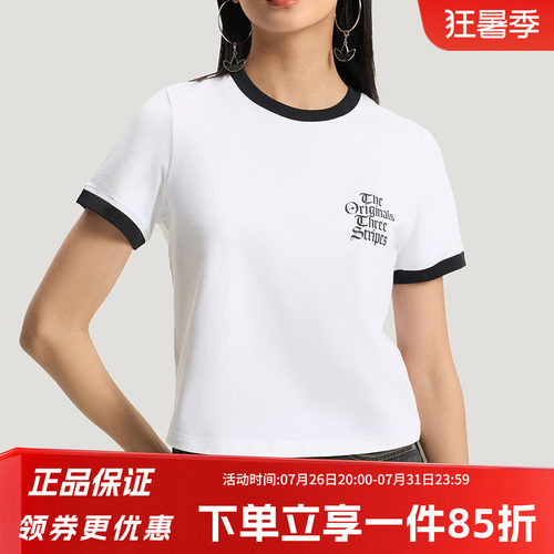 阿迪达斯三叶草女款休闲短袖