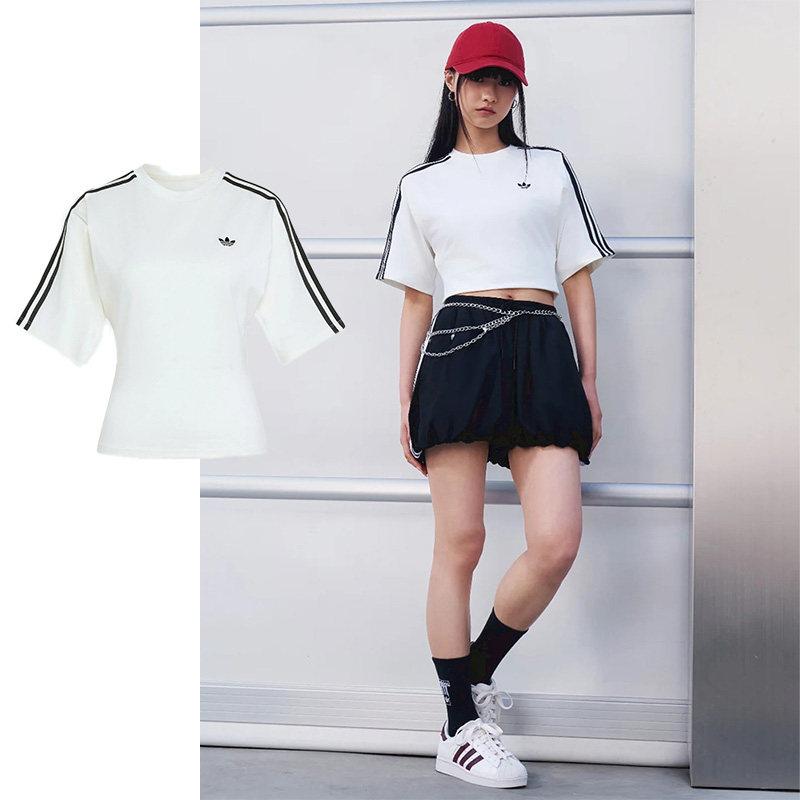 阿迪达斯三叶草短袖女装夏季新款SLIM SS TEE 时尚圆领运动T恤