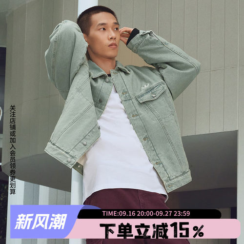 阿迪达斯情侣款牛仔保暖棉服