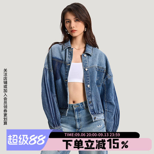 阿迪达斯三叶草女款复古牛仔夹克