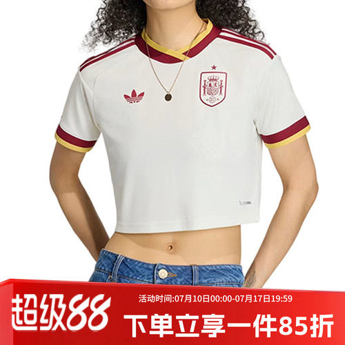 阿迪达斯女款足球休闲短袖