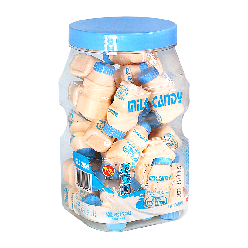 老酸奶风味压片糖休闲办公零食酸奶味片糖果怀旧零食30瓶/罐