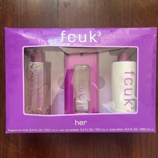 FCUK法式女士香水七夕套装EDT100ml+身体乳250ml+香氛喷雾250ml