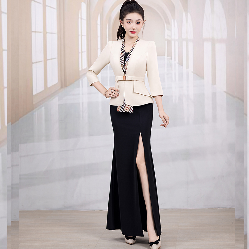 KTV服务员工作服dj公主套装长裙