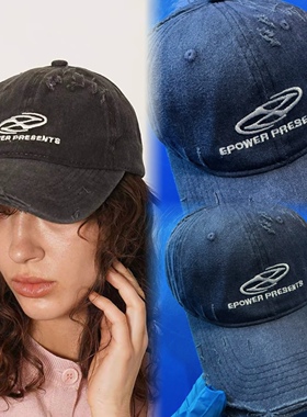 女棒球帽子做旧牛仔棒球帽