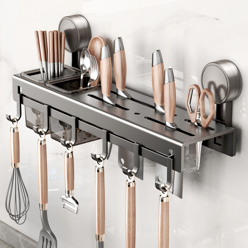 吸盘刀架置物架厨房壁挂式多功能菜刀挂架家用单双筷笼刀具收纳层