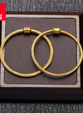 可可爱DIY转运珠手链金丝软钢丝手绳黄金色