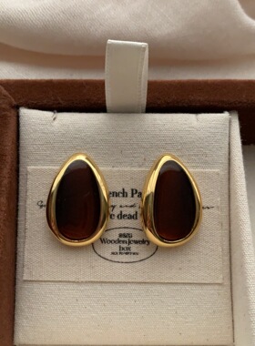 韩式水滴形耳钉耳环轻奢感时尚立体个性极简通勤百搭秋冬耳饰