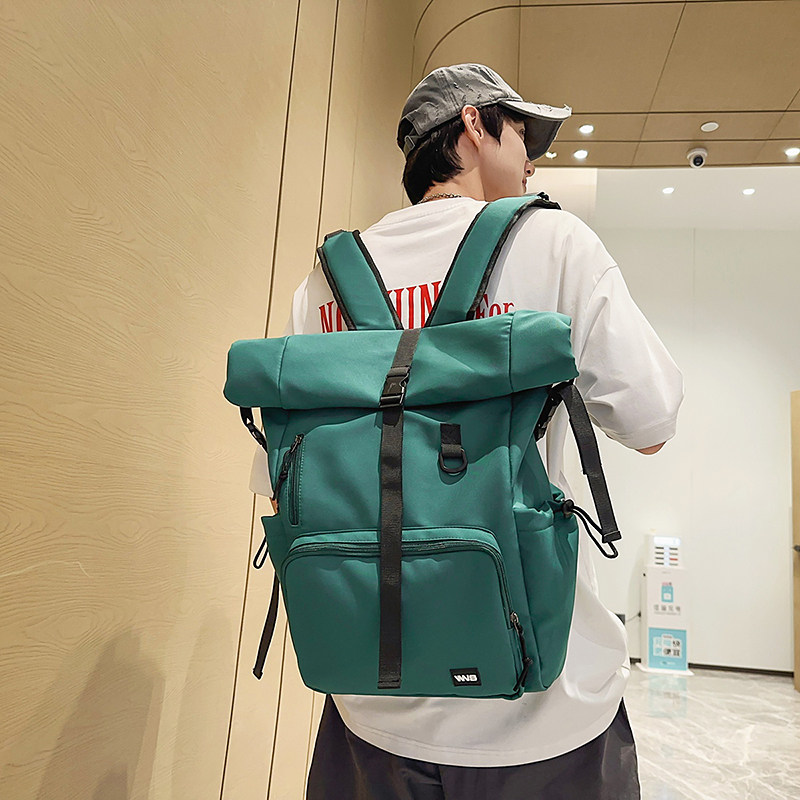 GFSN男士大容量双肩包户外旅行机能背包绿色电脑包女孩子百搭潮流