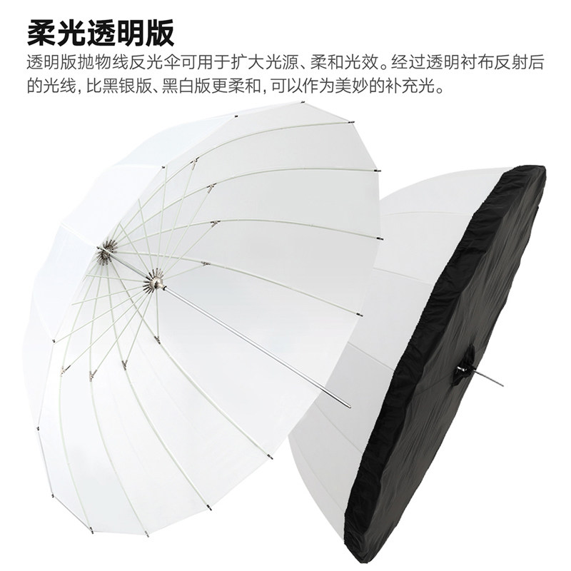 神牛反光伞U深口抛物线柔光伞反光伞影棚人像直射柔光箱黑白银透