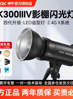 Godox神牛SK300II 二代/四代摄影闪光灯 室内证件照摄影灯300W摄影棚人像淘宝静物拍照闪光灯DE300影室灯