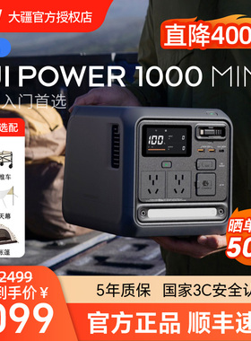 大疆 DJI Power 1000mini 大功率 1000W便携户外移动电源 220V露营摆摊户外车载自驾移动电源