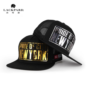 lackpard帽子男夏季 街头嘻哈帽大头围街舞棒球帽 网眼平沿帽韩版