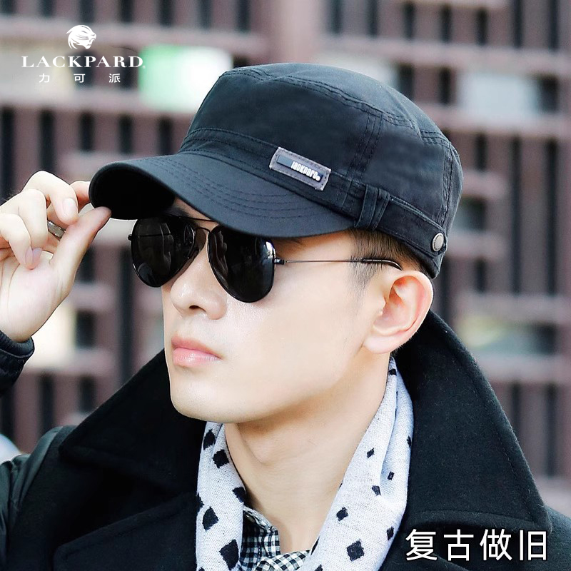 lackpard全棉户外百搭防晒平顶帽