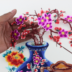 中国风蔚县彩色剪纸窗花家居节日喜庆装饰画窗贴纸质剪纸梅兰竹菊