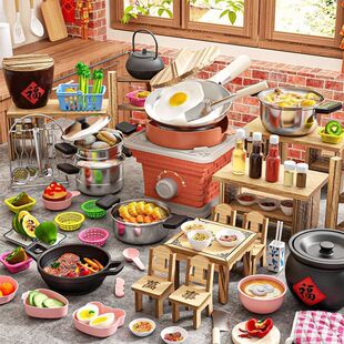 迷你小厨房真煮全套做饭厨具真实版煮饭套装网红女孩儿童礼物玩具