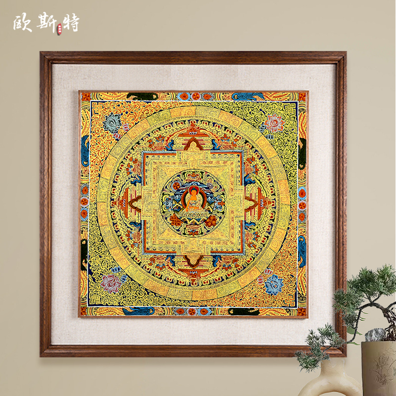 欧斯特客厅装饰挂画尼泊尔手绘