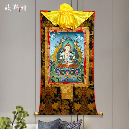 玄关装饰挂画矿物颜料唐卡