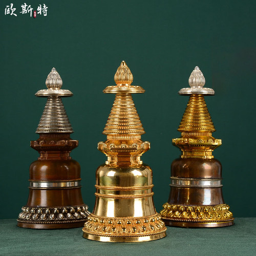 铜雕噶当塔摆件桌面装饰