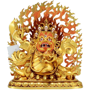 欧斯特全鎏金《二臂玛哈嘎拉》精工铜《二臂大黑袍护法》铜像摆件