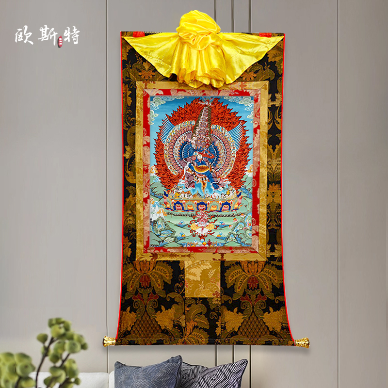 玄关装饰挂画手工装裱矿物唐卡